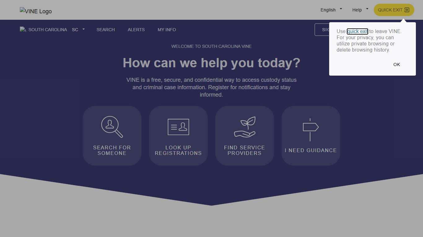 VINELink - South Carolina